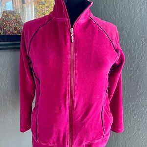 Women’s Y2K velour Pink Jacket zip up activewear jacket